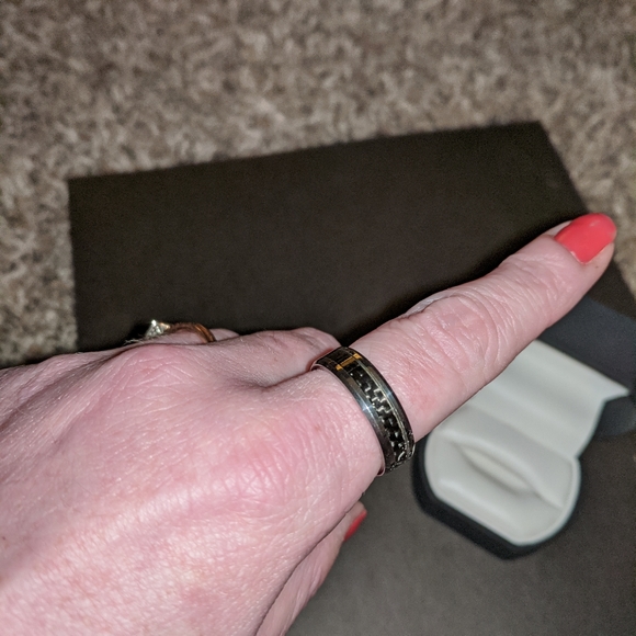 Men's Tunsten Wedding Band Sz 10 - Picture 5 of 12